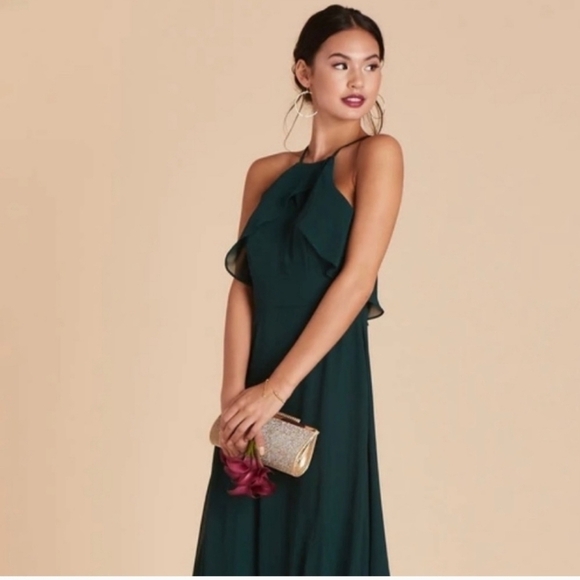 Birdy Grey Dresses & Skirts - Birdy Grey High Neck Emerald Green Bridesmaids Dress Size Small